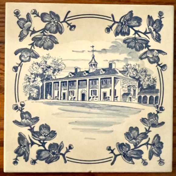 Royal Goedewaagen Blue Delft Tile ~ Plantation House - Picture 1 of 6